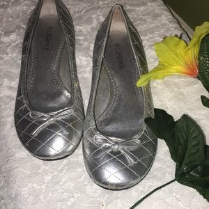 BCBG Girls Metallic Silver Flats